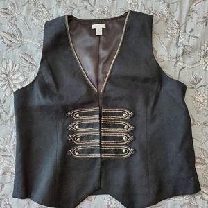 Chico's military-like linen black vest